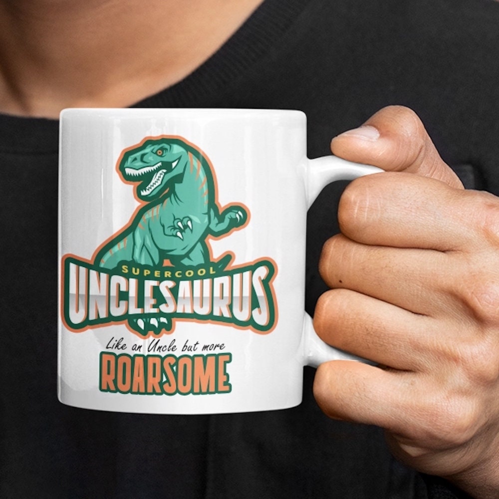 UNCLESAURAS MUG - like an Uncle but more Roarsome | Uncle’s mug gift | Uncle's cup | 100% Customer Satisfaction Guarantee | Free UK Shipping - Topbootee