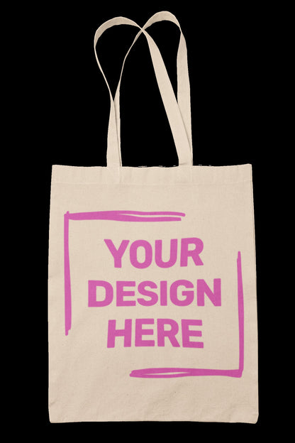 Personalised Bag Natural Cotton Jute - Send us your picture or any text you would like printing, size 42 x 38 with long handles - Topbootee