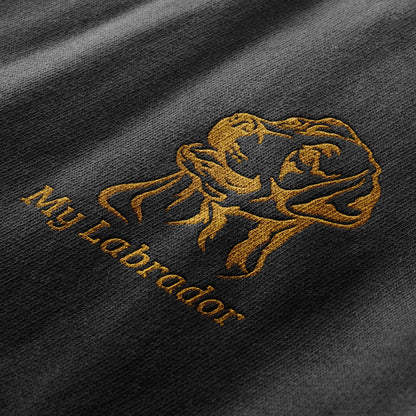 Personalised Dog Lovers Sweatshirt Embroidered with Breed of Dog and Text - Black with Gold Thread - Custom with Dogs Name or Owner - Topbootee