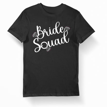 Hen Party Bride Squad Diamond t-shirts - Hen Tee's for the Bride Tribe-Bridal Party Shirts -Tops for Hen do- Fast and Free Same Day Dispatch - Topbootee