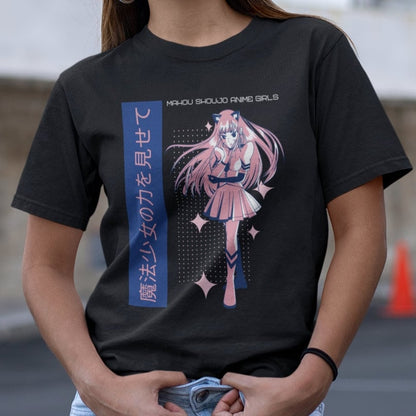 Mahou Shoujo Kawaii Anime Girl T Shirt - Urban Streetwear Japanese Inspired Top - Grunge Cartoon Design - Topbootee