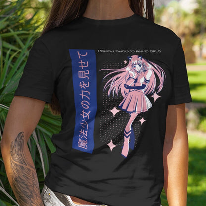 Mahou Shoujo Kawaii Anime Girl T Shirt - Urban Streetwear Japanese Inspired Top - Grunge Cartoon Design - Topbootee