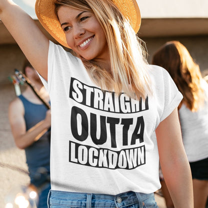 Straight outta lockdown t shirt, Covid Virus, Quarantine top - Unisex style and funny - Not Compton!! Summer 2021 - Topbootee